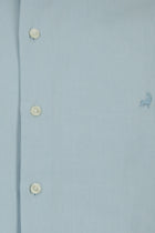 Uçuk Mavi Uzun Kol Slim Fit Dar Kesim Pamuk Klasik Desenli Gömlek