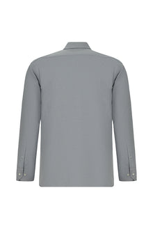 Mavi Uzun Kol Slim Fit Dar Kesim Pamuk Klasik Desenli Gömlek