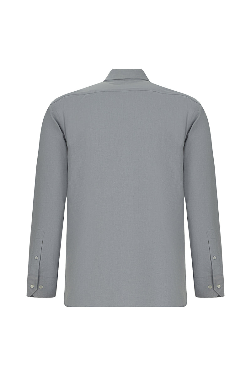 Mavi Uzun Kol Slim Fit Dar Kesim Pamuk Klasik Desenli Gömlek