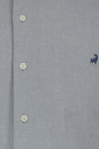 Mavi Uzun Kol Slim Fit Dar Kesim Pamuk Klasik Desenli Gömlek