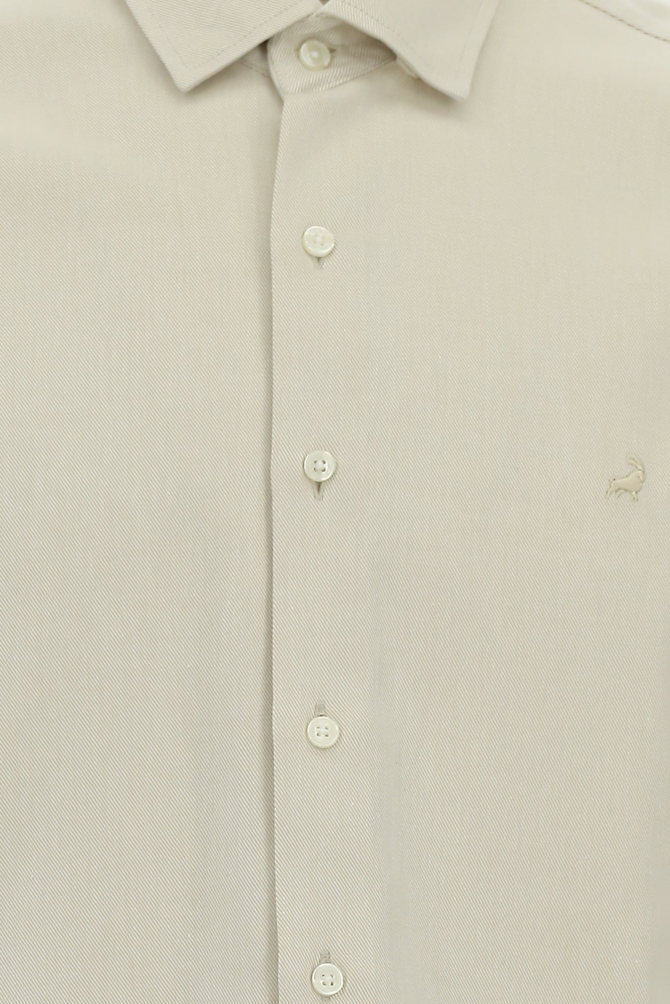 Açık Bej Uzun Kol Slim Fit Pamuk Desenli Gömlek