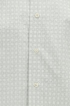 Açık Gri Uzun Kol Slim Fit Dar Kesim Desenli Pamuk Gömlek