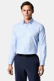Açık Mavi Uzun Kol Slim Fit Dar Kesim Klasik Pamuk Gömlek