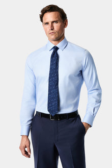Açık Mavi Uzun Kol Slim Fit Dar Kesim Klasik Pamuk Gömlek