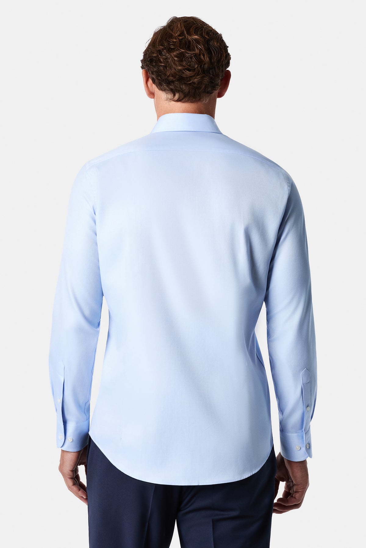 Açık Mavi Uzun Kol Slim Fit Dar Kesim Klasik Pamuk Gömlek