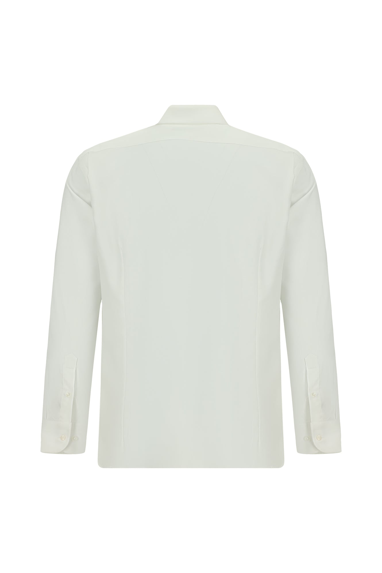 Beyaz Uzun Kol Slim Fit Dar Kesim Klasik Pamuk Gömlek