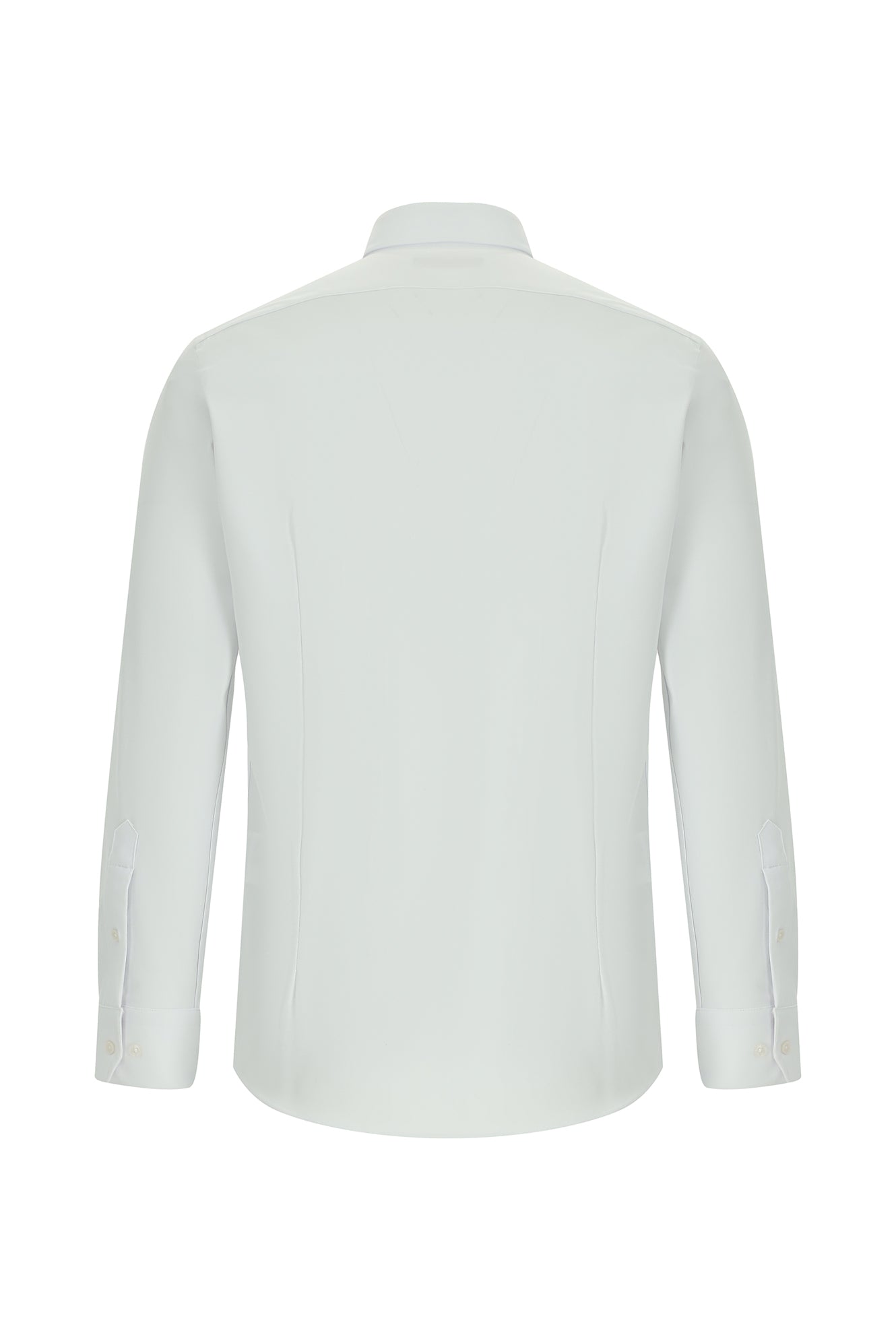 Beyaz Uzun Kol Slim Fit Dar Kesim Klasik Desenli Pamuklu Gömlek