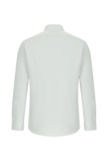 Beyaz Uzun Kol Slim Fit Dar Kesim Klasik Desenli Pamuklu Gömlek
