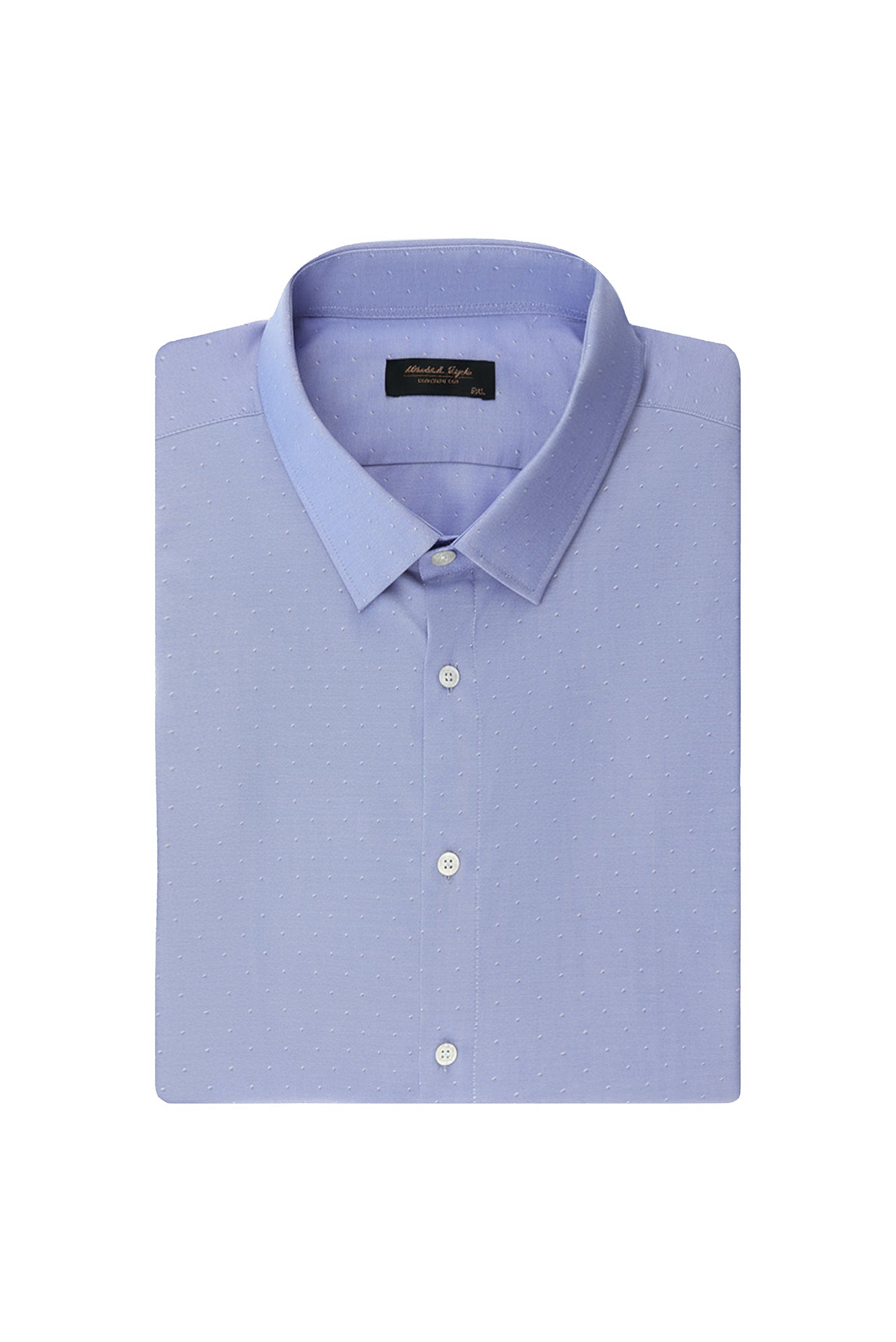 Koyu Mavi  Büyük Beden Uzun Kol Klasik Desenli Pamuk Gömlek