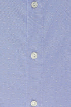 Koyu Mavi  Büyük Beden Uzun Kol Klasik Desenli Pamuk Gömlek