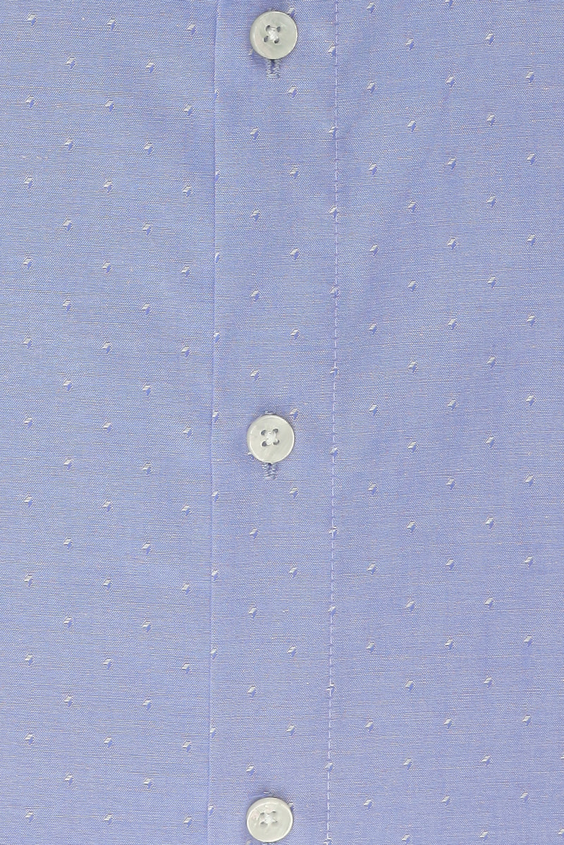 Koyu Mavi  Büyük Beden Uzun Kol Klasik Desenli Pamuk Gömlek