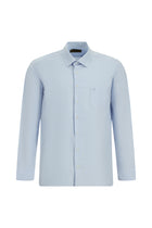 Açık Mavi Uzun Kol Klasik Cepli Pamuk Gömlek