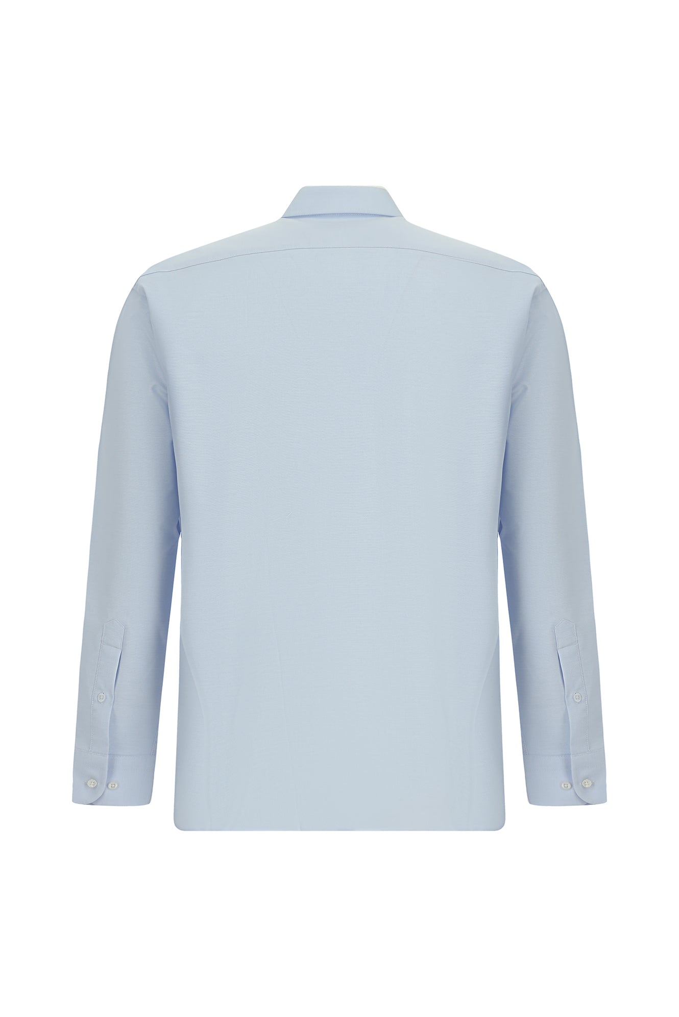 Açık Mavi Uzun Kol Klasik Cepli Pamuk Gömlek