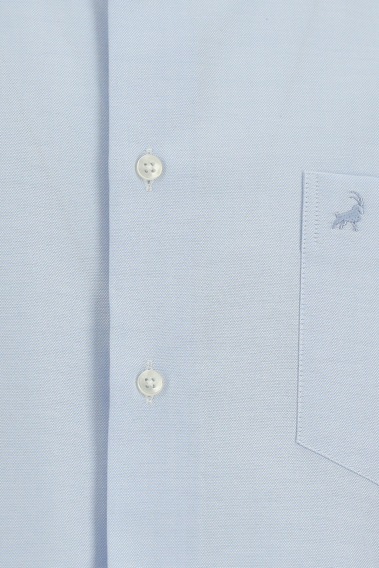 Açık Mavi Uzun Kol Klasik Cepli Pamuk Gömlek
