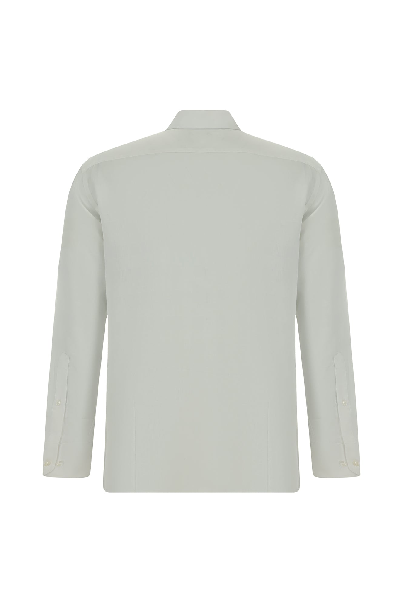 Beyaz Uzun Kol Klasik Cepli Ekose Lyocell Gömlek