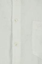 Beyaz Uzun Kol Klasik Cepli Desenli Lyocell Gömlek