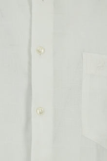 Beyaz Uzun Kol Klasik Cepli Desenli Lyocell Gömlek