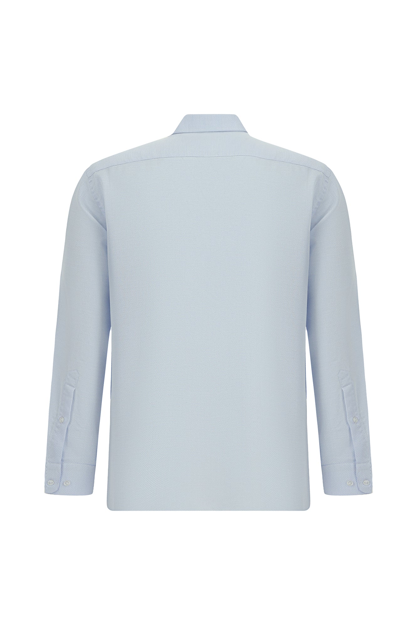 Açık Mavi Uzun Kol Regular Fit Desenli Lyocell Gömlek