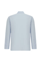 Açık Mavi Uzun Kol Regular Fit Desenli Lyocell Gömlek