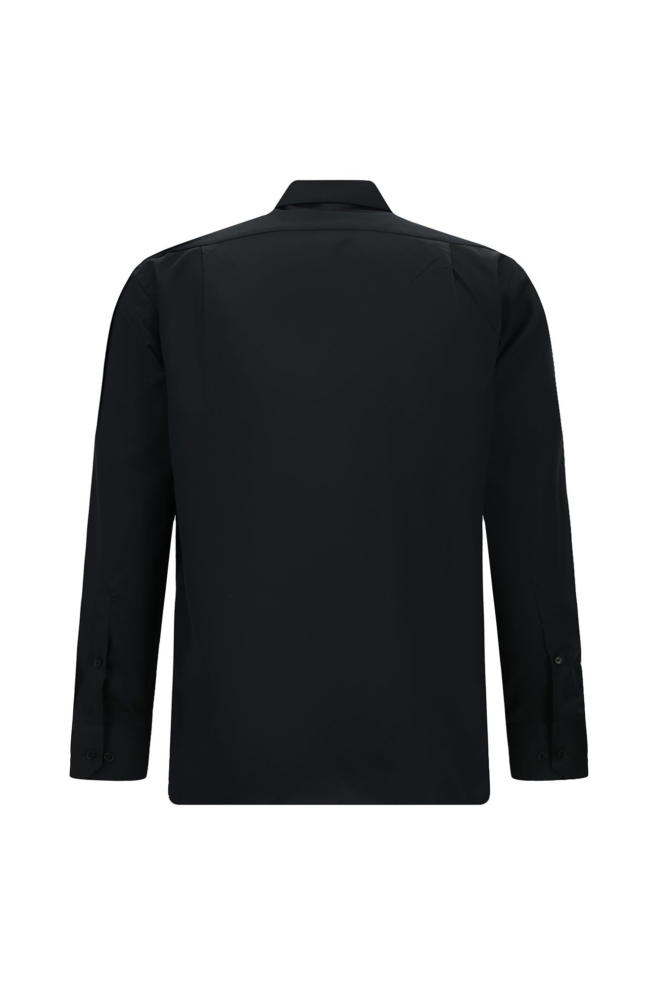 Siyah Uzun Kol Klasik Cepli Non Iron Saten Pamuk Gömlek