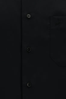 Siyah Uzun Kol Klasik Cepli Non Iron Saten Pamuk Gömlek