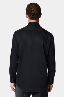 Siyah Uzun Kol Klasik Cepli Non Iron Saten Pamuk Gömlek-Abdullah Ki??l?