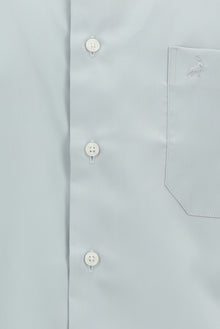 Orta Gri Uzun Kol Klasik Cepli Non Iron Saten Pamuk Gömlek