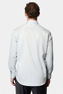 Orta Gri Uzun Kol Klasik Cepli Non Iron Saten Pamuk Gömlek