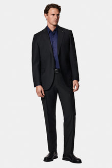 Koyu Lacivert Uzun Kol Non Iron Saten Klasik Pamuk Gömlek