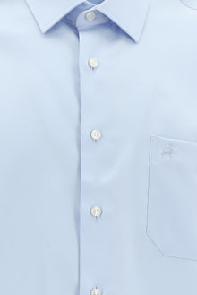 Uçuk Mavi Uzun Kol Non Iron Saten Klasik Pamuk Gömlek