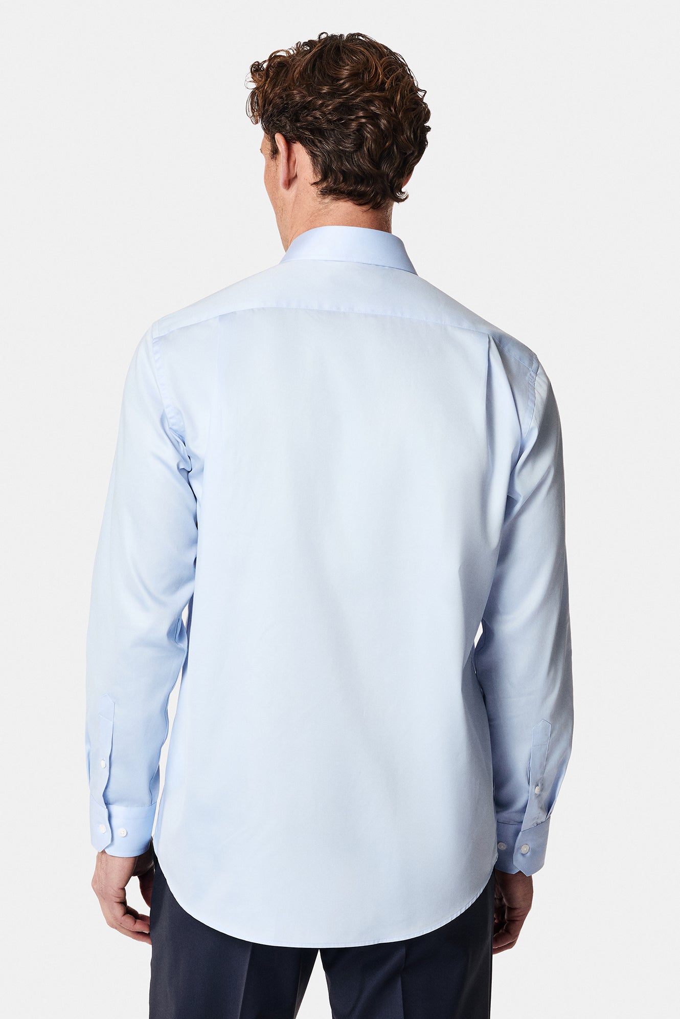 Uçuk Mavi Uzun Kol Non Iron Saten Klasik Pamuk Gömlek