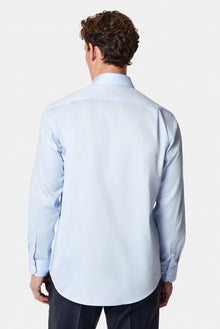Uçuk Mavi Uzun Kol Non Iron Saten Klasik Pamuk Gömlek