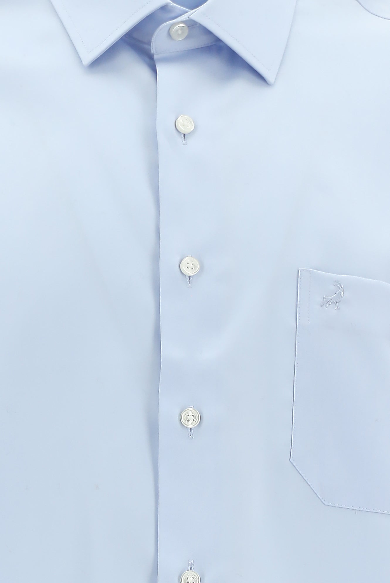 Uçuk Mavi Uzun Kol Non Iron Saten Klasik Pamuk Gömlek