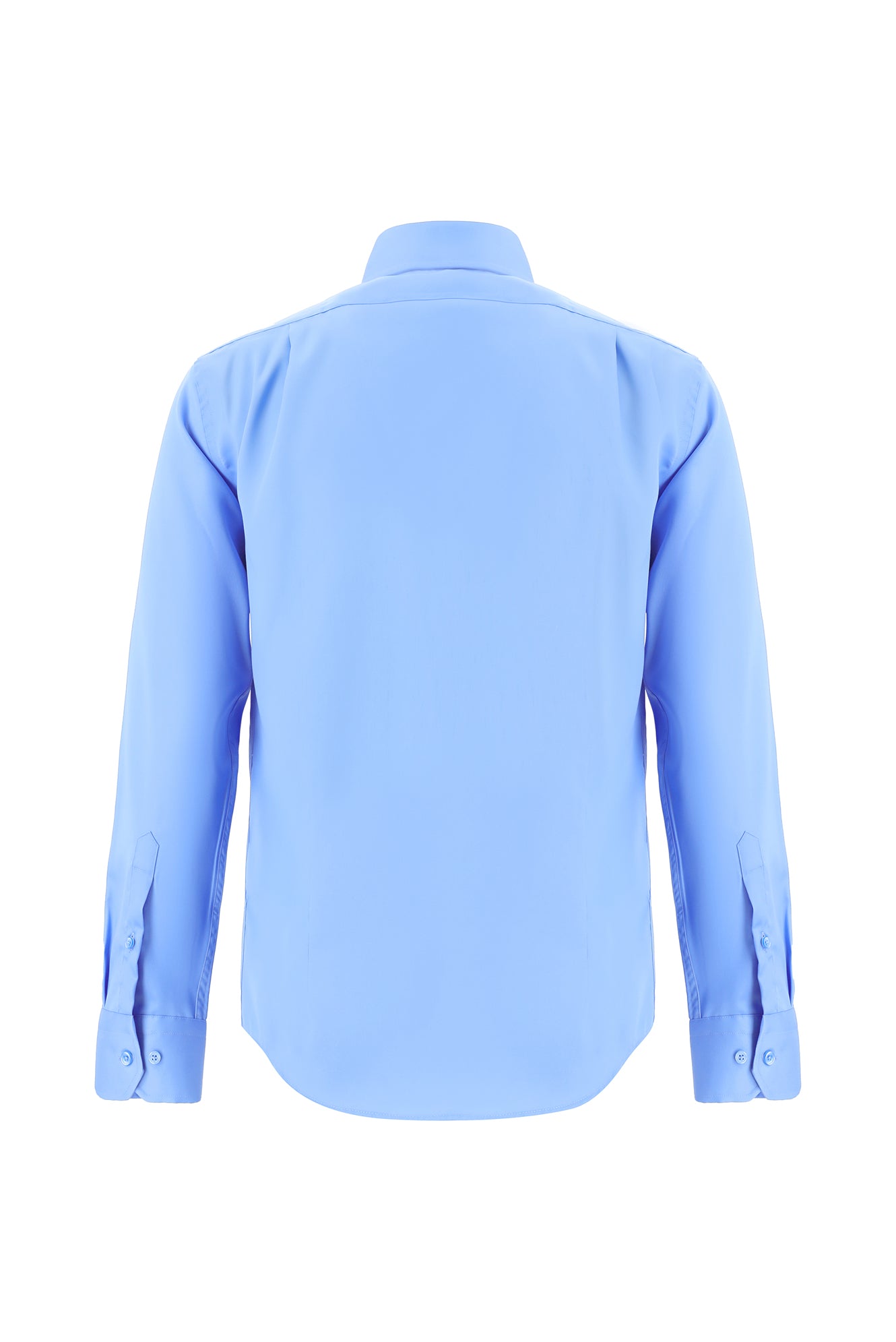 Aqua Mavisi Uzun Kol Non Iron Saten Klasik Pamuk Gömlek