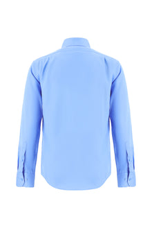 Aqua Mavisi Uzun Kol Non Iron Saten Klasik Pamuk Gömlek