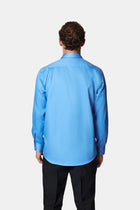 Koyu Mavi  Uzun Kol Non Iron Saten Klasik Pamuk Gömlek