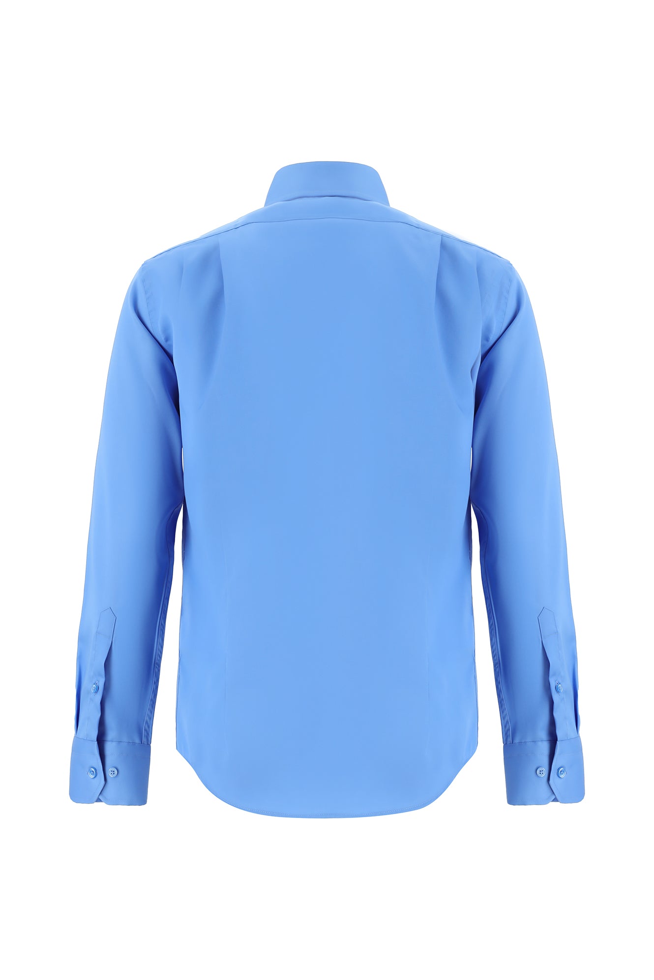 Koyu Mavi  Uzun Kol Non Iron Saten Klasik Pamuk Gömlek