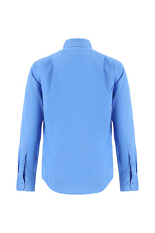 Koyu Mavi  Uzun Kol Non Iron Saten Klasik Pamuk Gömlek