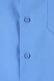 Koyu Mavi  Uzun Kol Non Iron Saten Klasik Pamuk Gömlek