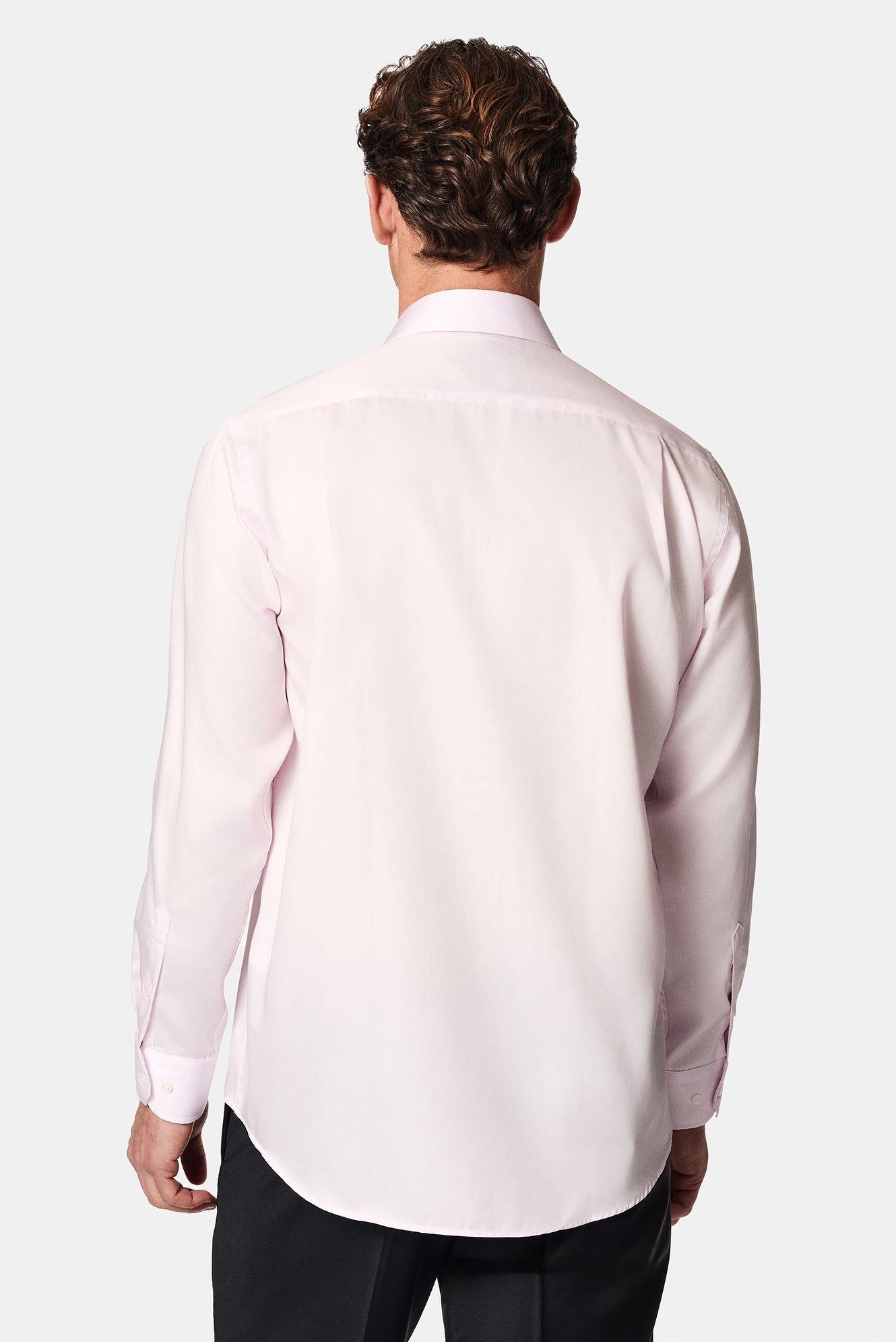 Toz Pembe Uzun Kol Non Iron Saten Klasik Pamuk Gömlek-Abdullah Ki??l?