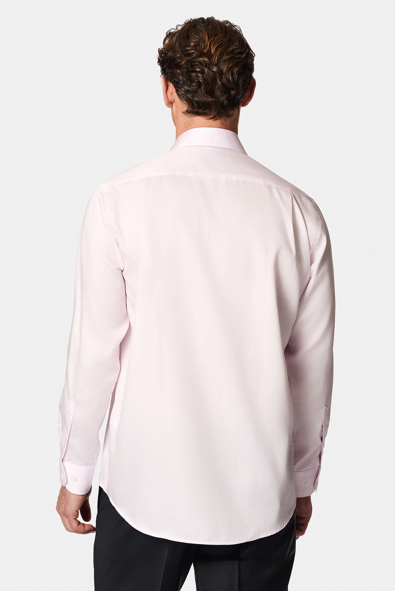 Toz Pembe Uzun Kol Non Iron Saten Klasik Pamuk Gömlek