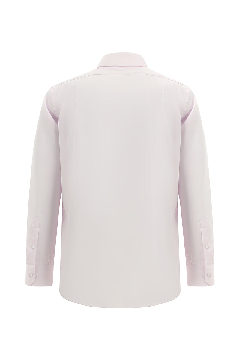 Toz Pembe Uzun Kol Non Iron Saten Klasik Pamuk Gömlek