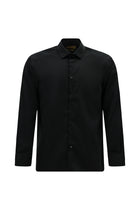 Siyah Uzun Kol Non Iron Saten Klasik Pamuk Gömlek