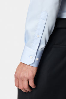 Uçuk Mavi Uzun Kol Non Iron Saten Klasik Pamuk Gömlek