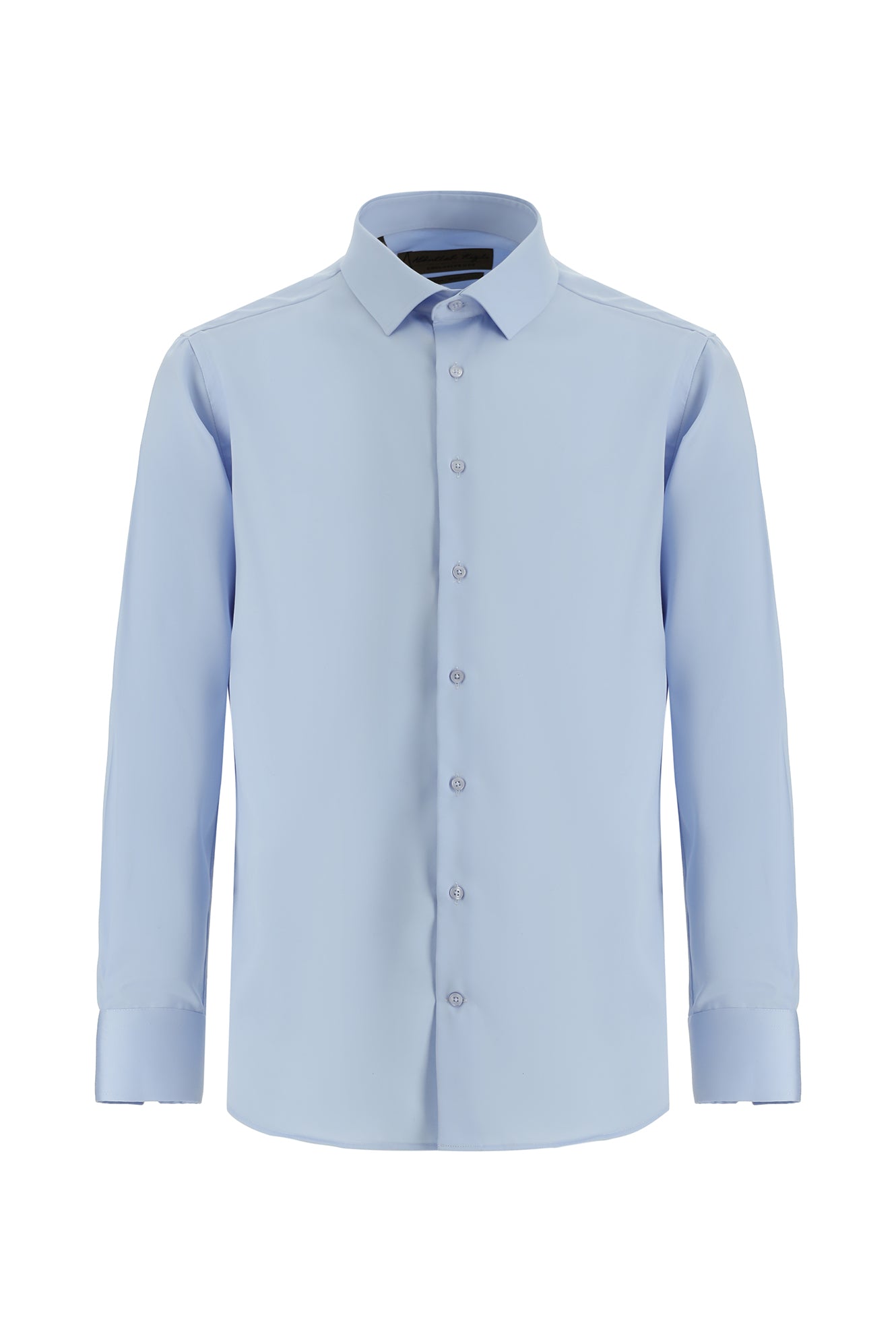 Uçuk Mavi Uzun Kol Non Iron Saten Klasik Pamuk Gömlek