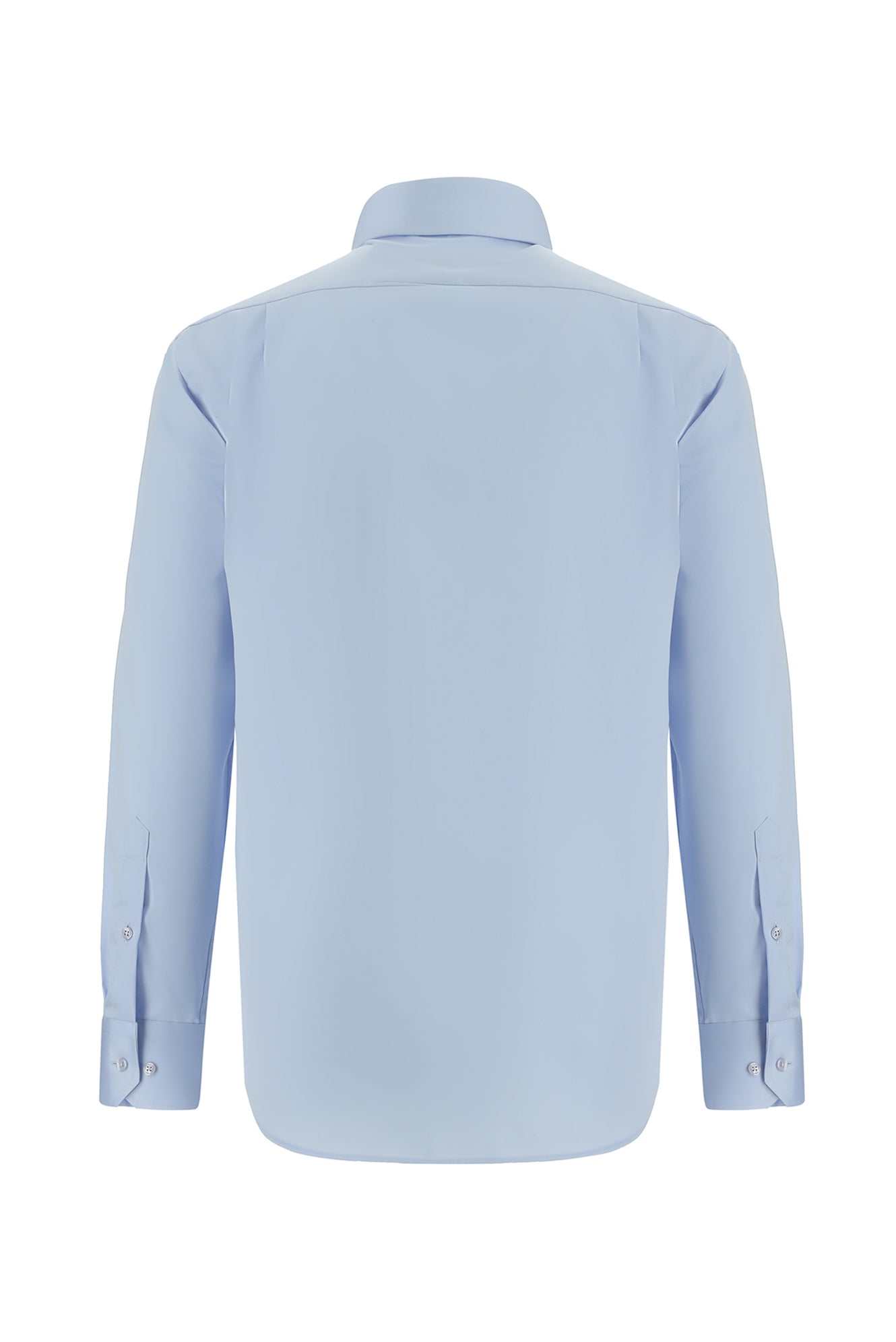 Uçuk Mavi Uzun Kol Non Iron Saten Klasik Pamuk Gömlek