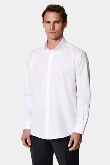 Beyaz Uzun Kol Non Iron Saten Klasik Pamuk Gömlek