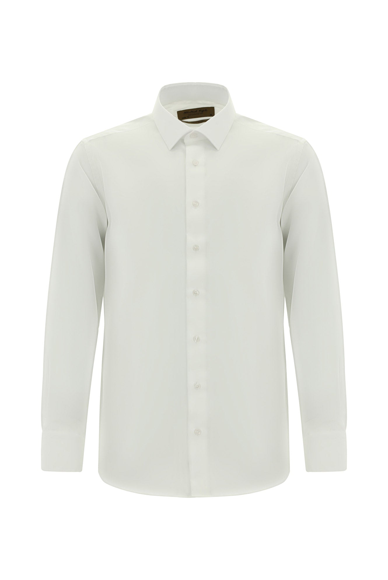 Beyaz Uzun Kol Non Iron Saten Klasik Pamuk Gömlek