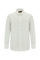 Beyaz Uzun Kol Non Iron Saten Klasik Pamuk Gömlek