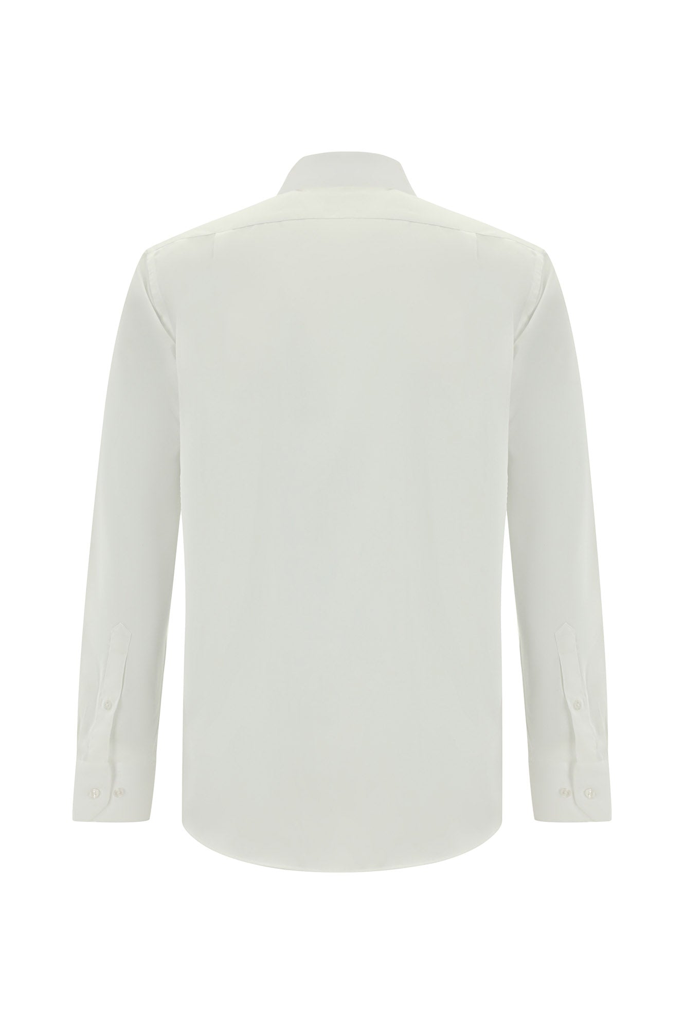 Beyaz Uzun Kol Non Iron Saten Klasik Pamuk Gömlek